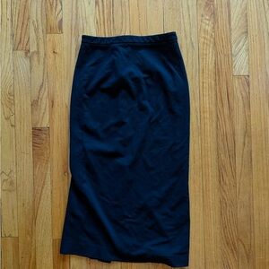 Tibi black pencil midi skirt with slit at back, Size: 2